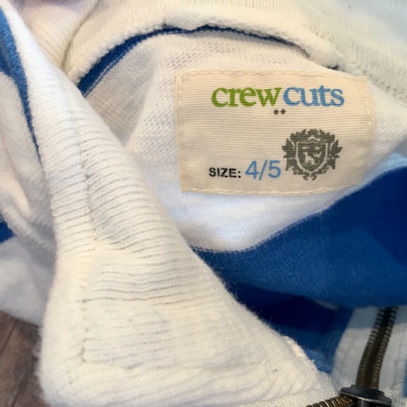 J Crew Crewcuts Quarter Zip Pullover in Blue and White Stripes - Picture 2 of 3
